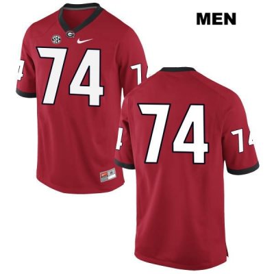 Men's Georgia Bulldogs NCAA #74 Ben Cleveland Nike Stitched Red Authentic No Name College Football Jersey JFQ7254LL